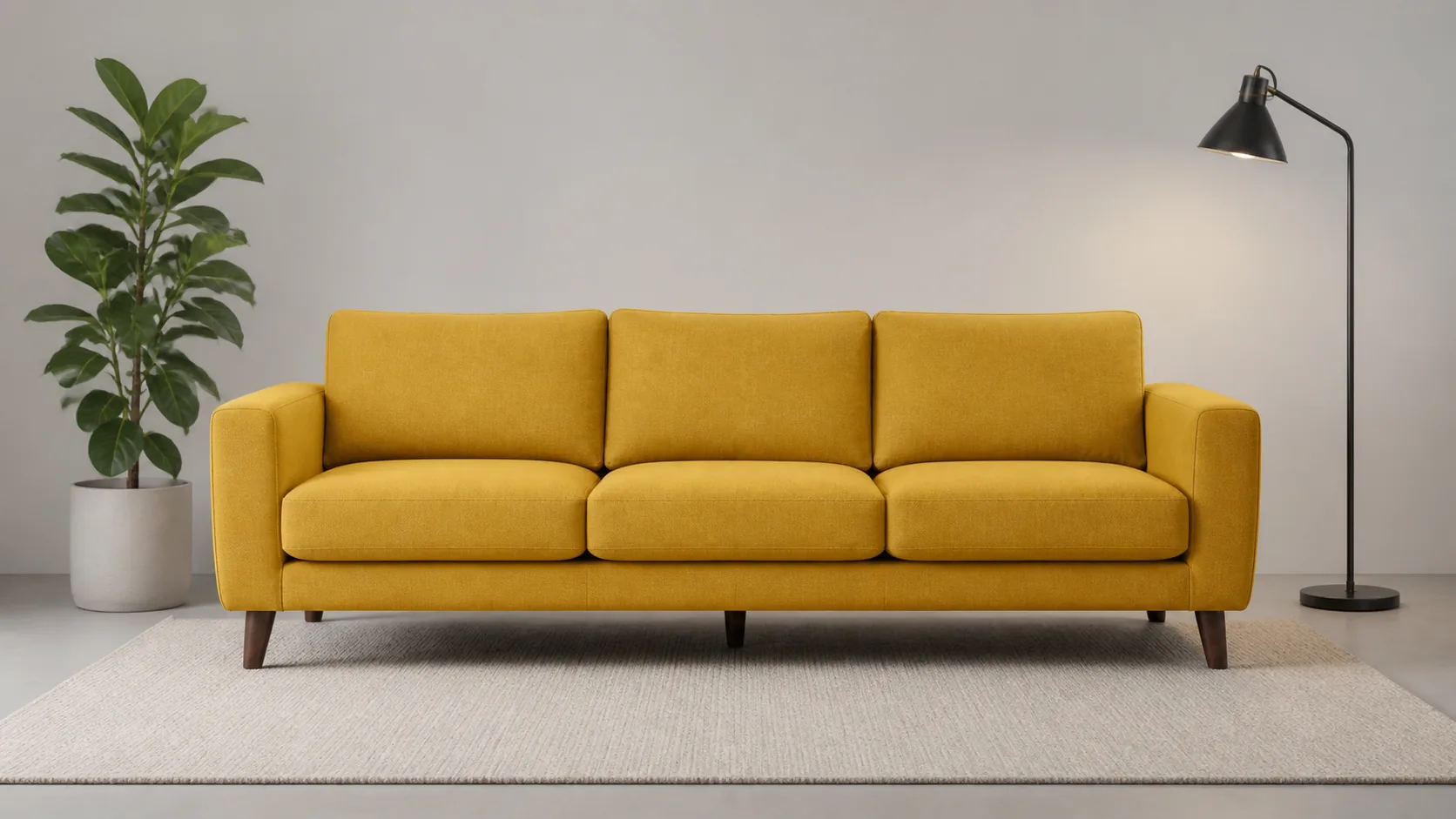 Wide product photo fitted completely inside a square frame, retaining the plant and floor lamp